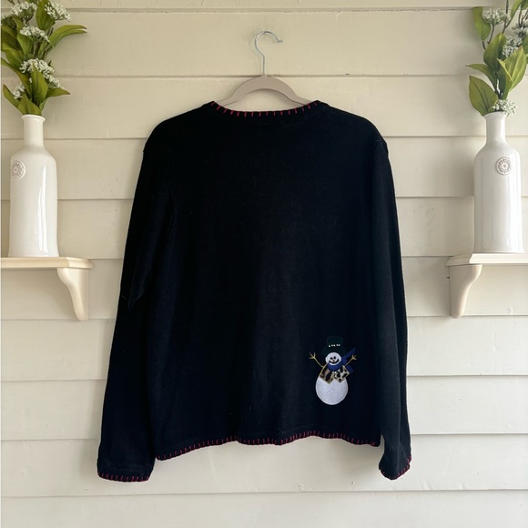 B.P. Design Snowman Christmas Sweater with Holly Berries Size Large - Picture 12 of 14